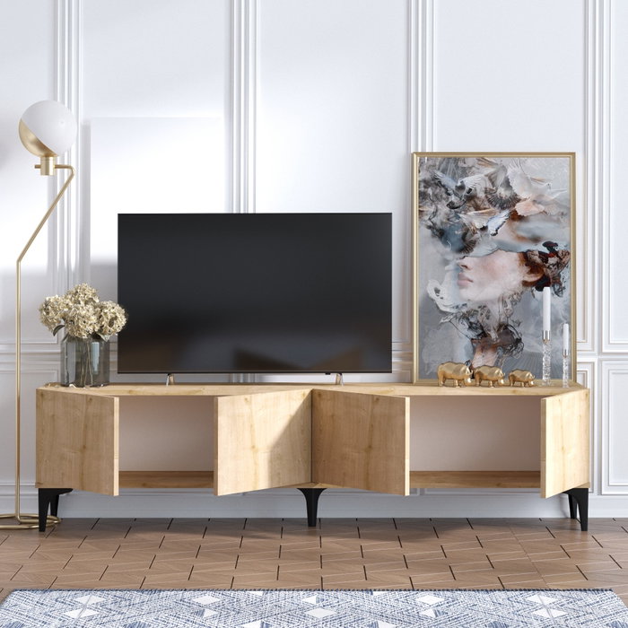 Hanah Home Soporte TV Nora Sapphire Oak Roble Zafiro 180cm Ancho x 50cm Alto x 35cm Profundo Tablero Melamina 18mm